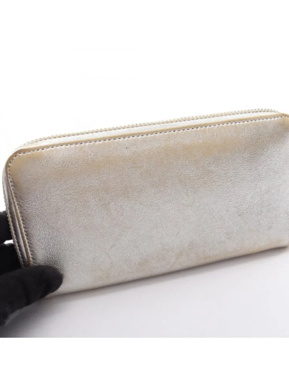 Chrome Hearts Round Wallet Rec Zip Cross Patch Leather